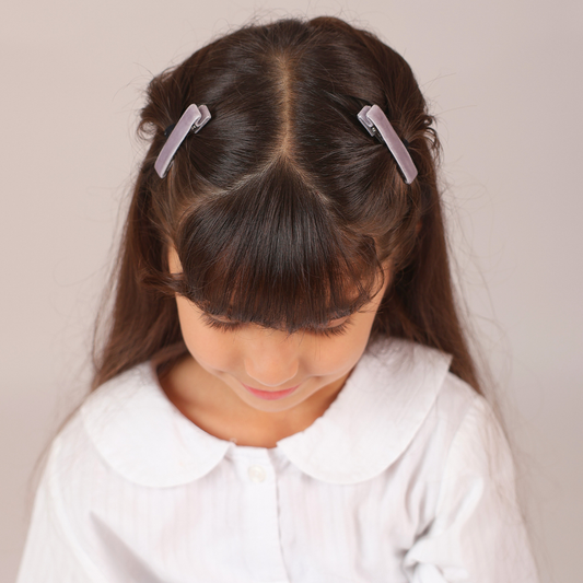 Set of 2 Velvet Hair Clips - Grey