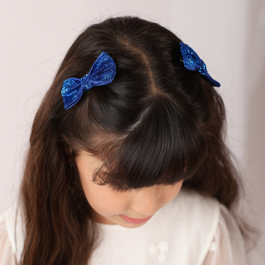 Set of 2 wide Shiny Ribbon - Blue