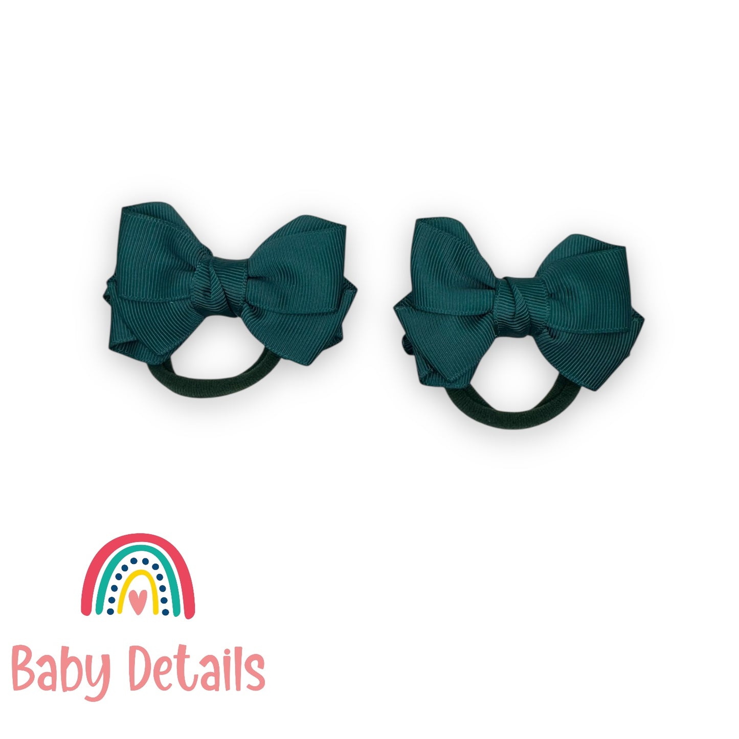 Set of 2 Layers Hair Ties - Deep Green