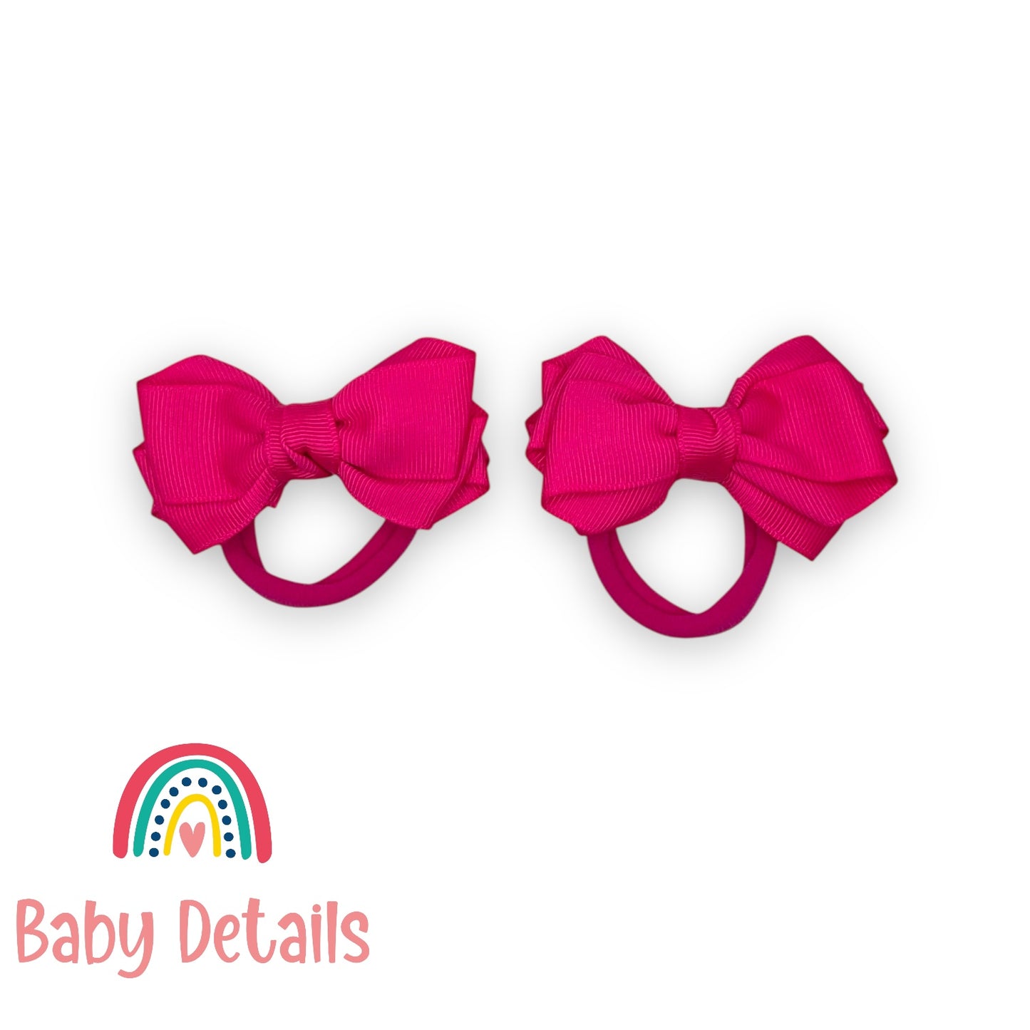 Set of 2 Layers Hair Ties - Fuchsia