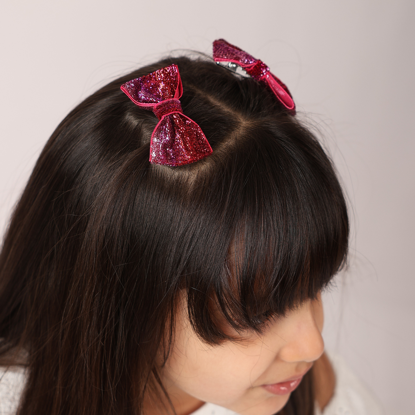 Set of 2 wide Shiny Ribbon - Pink & Red