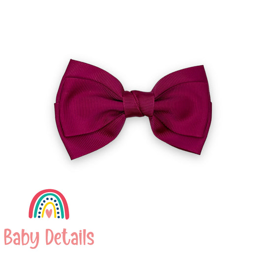 Big Classic Bow hair clip- Maroon