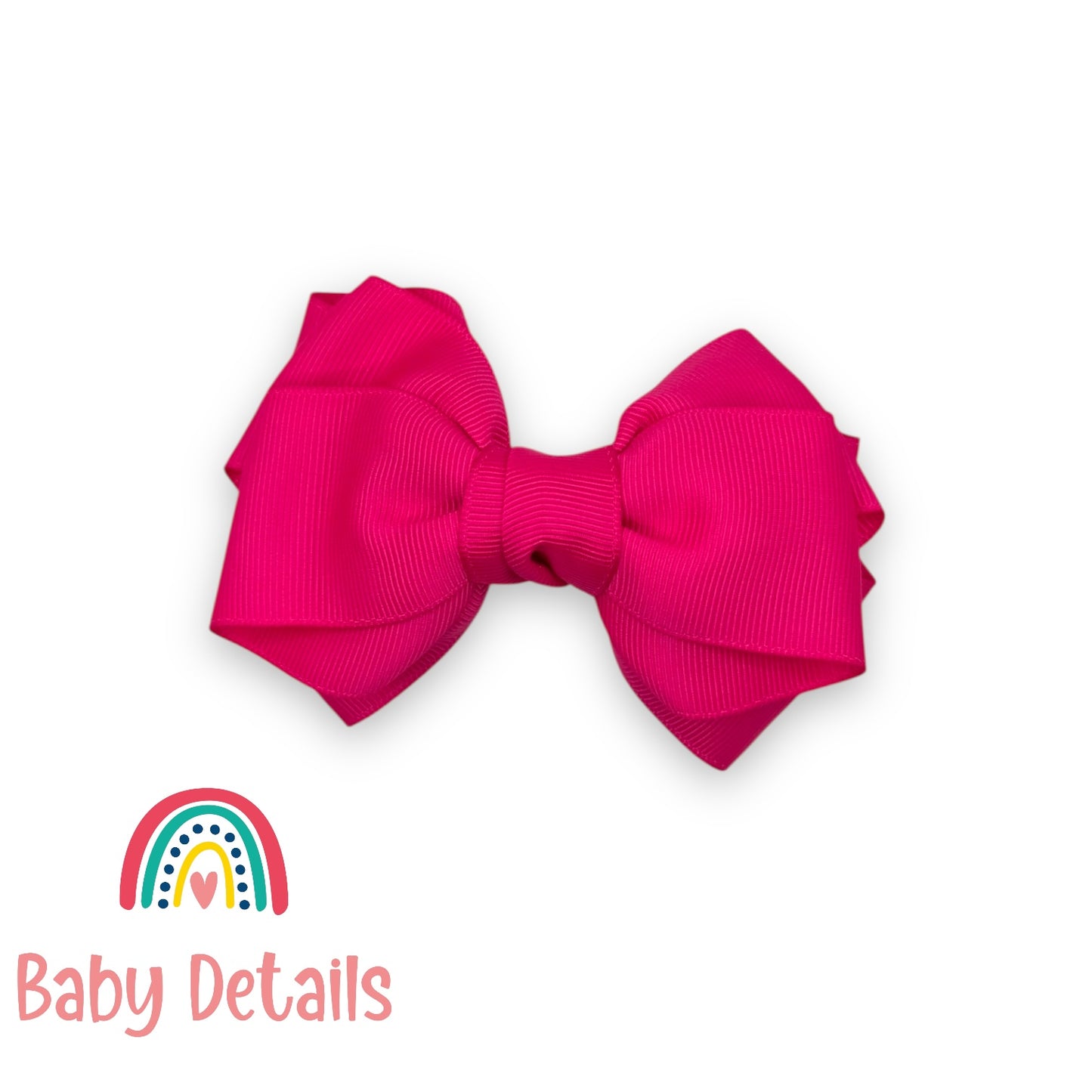 Big Bow Layers Hair Clip - Fuchsia