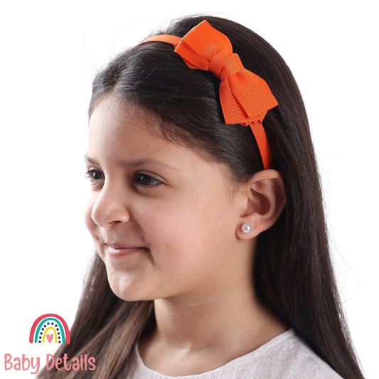 Headband with Layered Bow - Orange