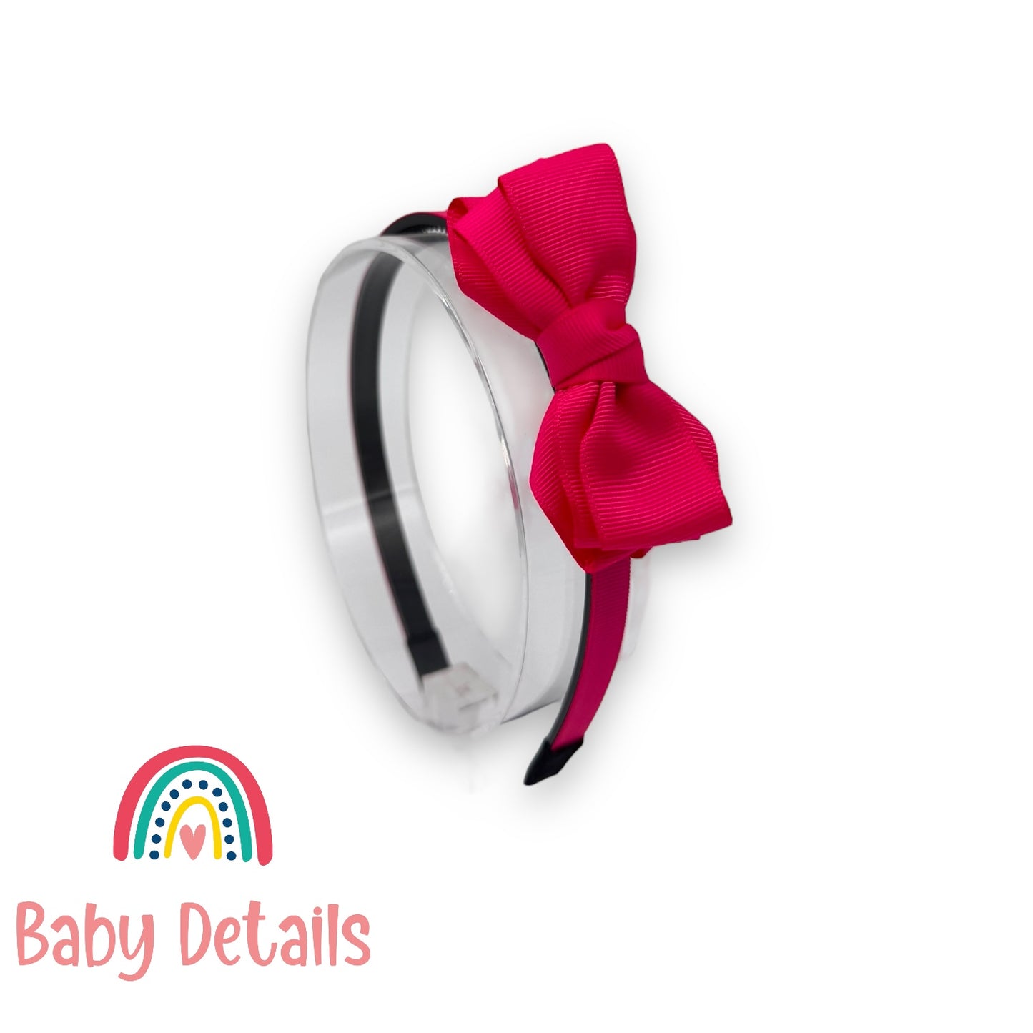 Headband with Layered Bow - Fuchsia