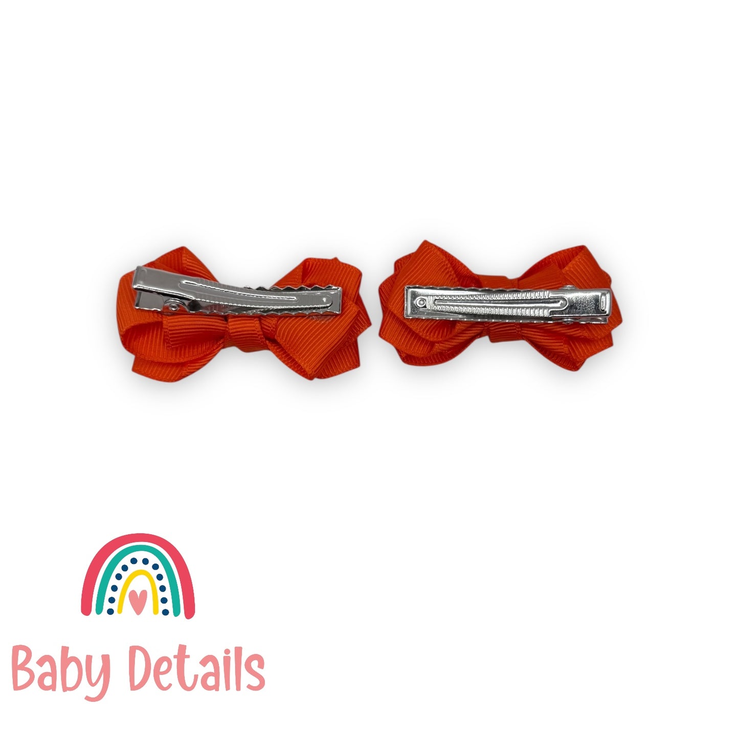 Set of 2 Mini Layers Hair Clips - Orange