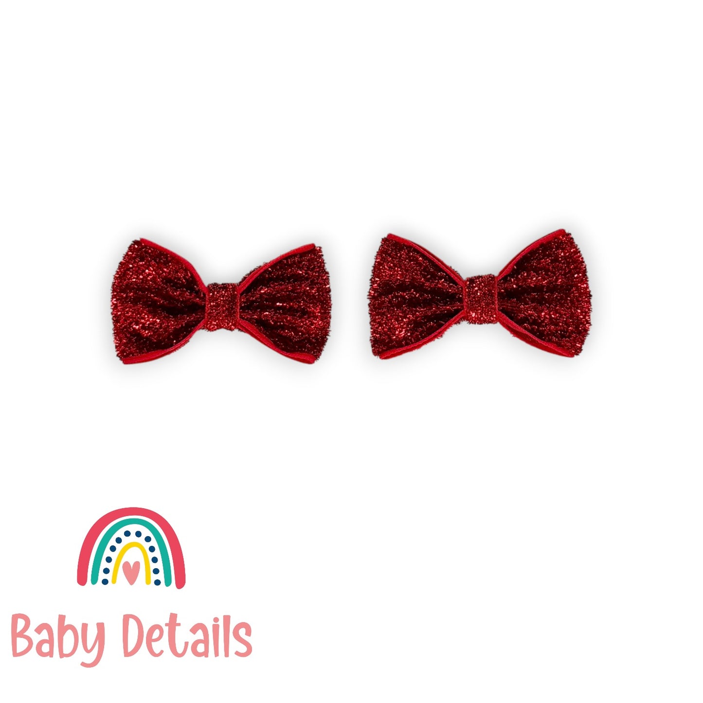 Set of 2 wide Shiny Ribbon - Red