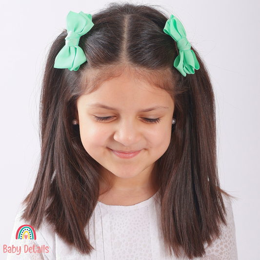 Set of 2 Layers Hair Clip - Bright Green