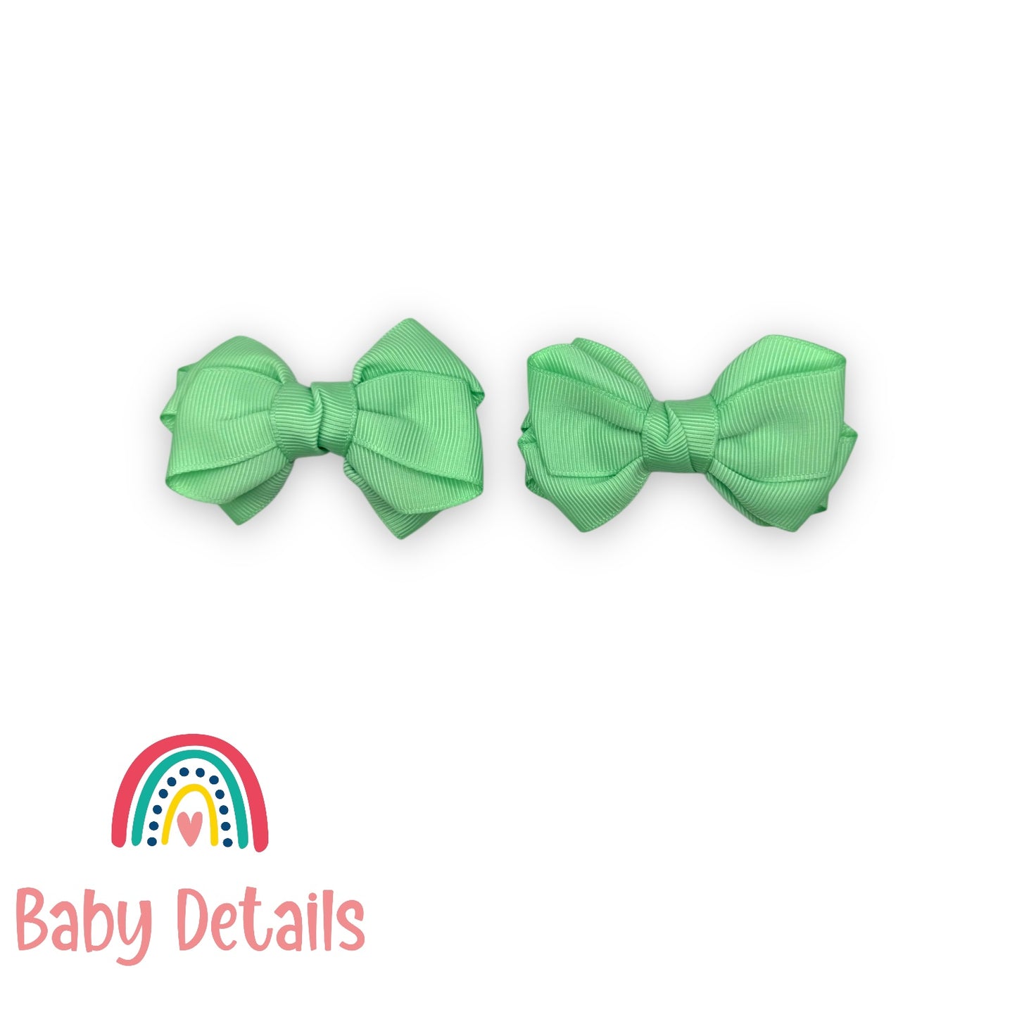 Set of 2 Layers Hair Clip - Bright Green