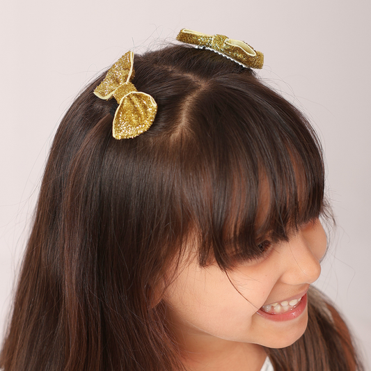 Set of 2 wide Shiny Ribbon - Gold