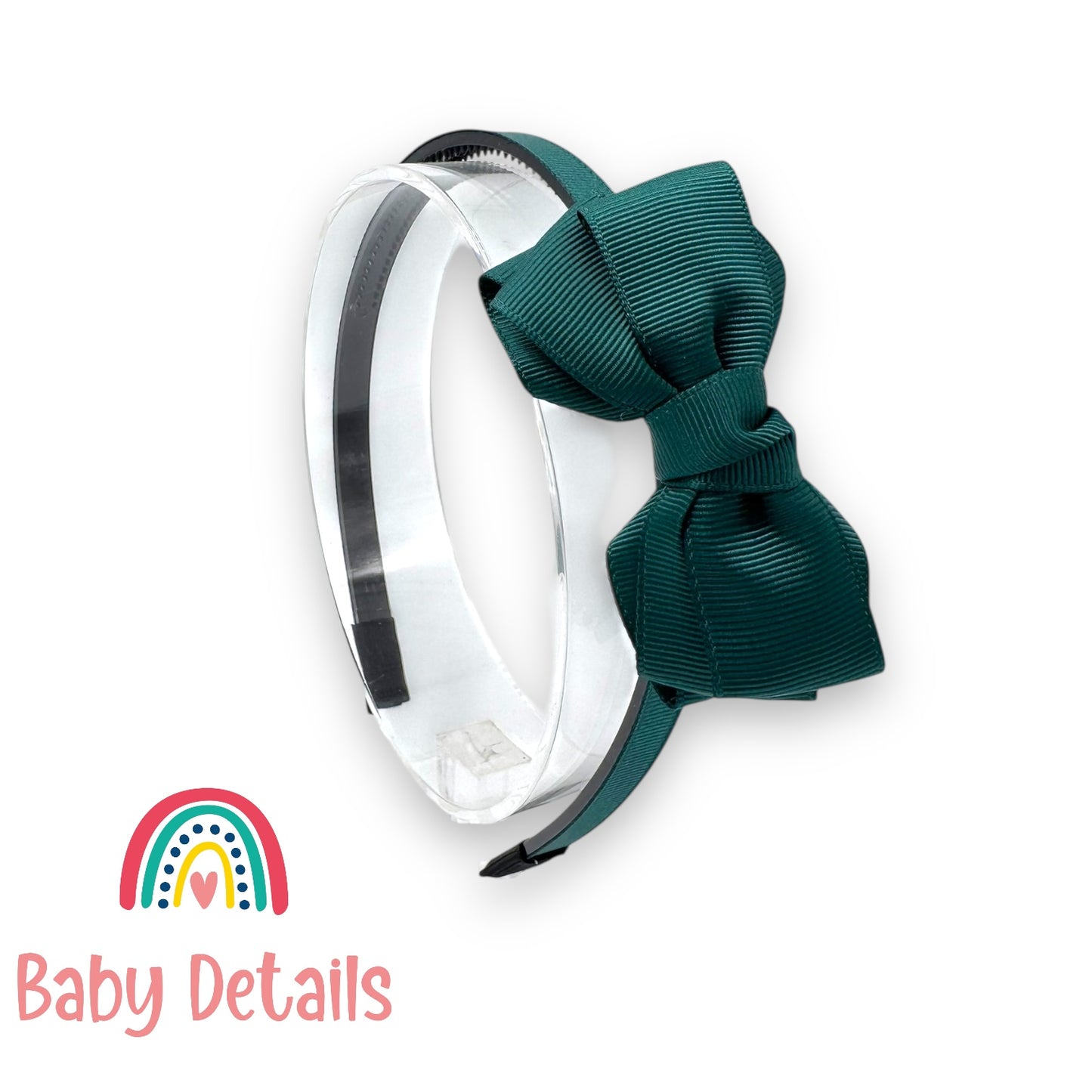 Headband with Layered Bow - Dark Green