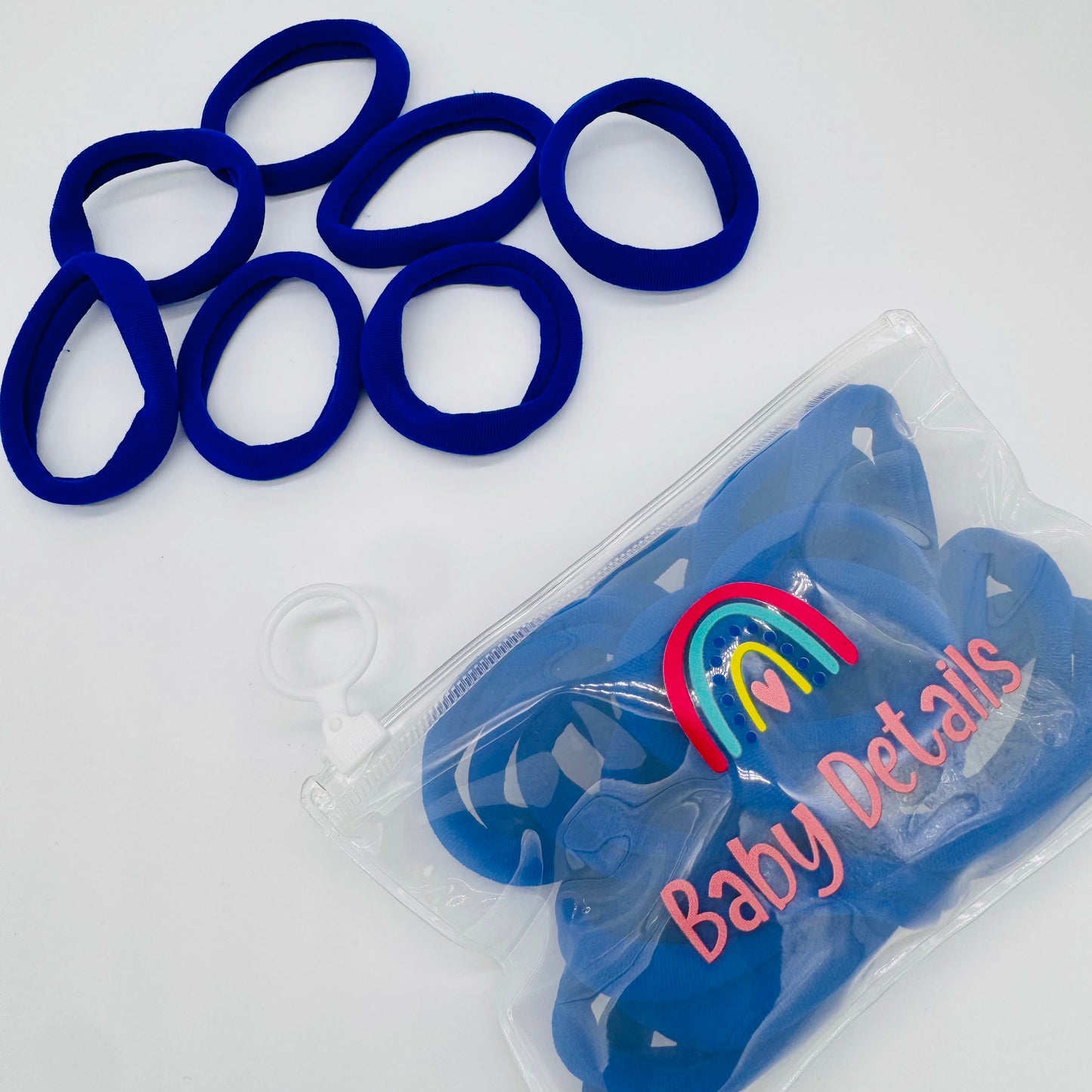 Strong Elastic Hair Ties (20 pcs) - Royal Blue