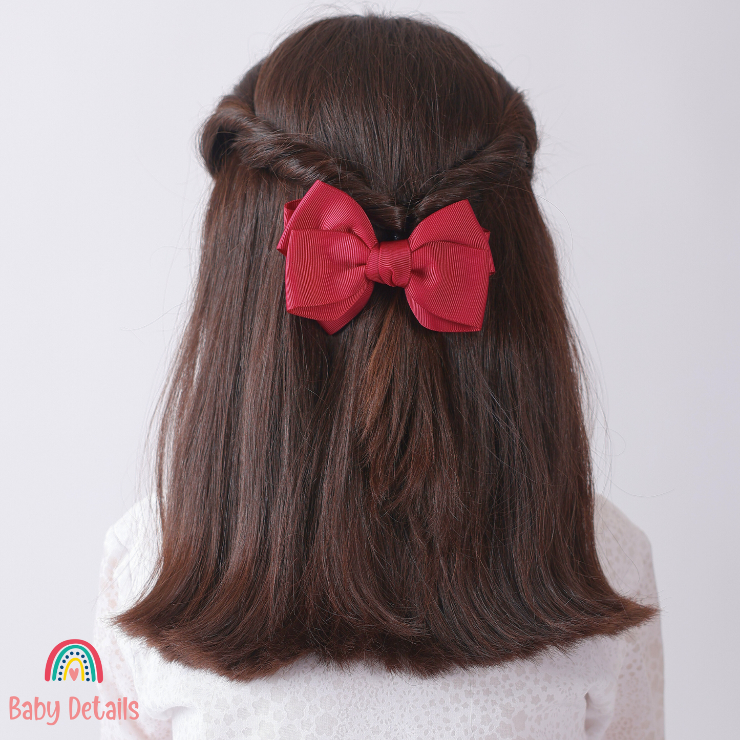 Big Bow Layers Hair Clip - Maroon