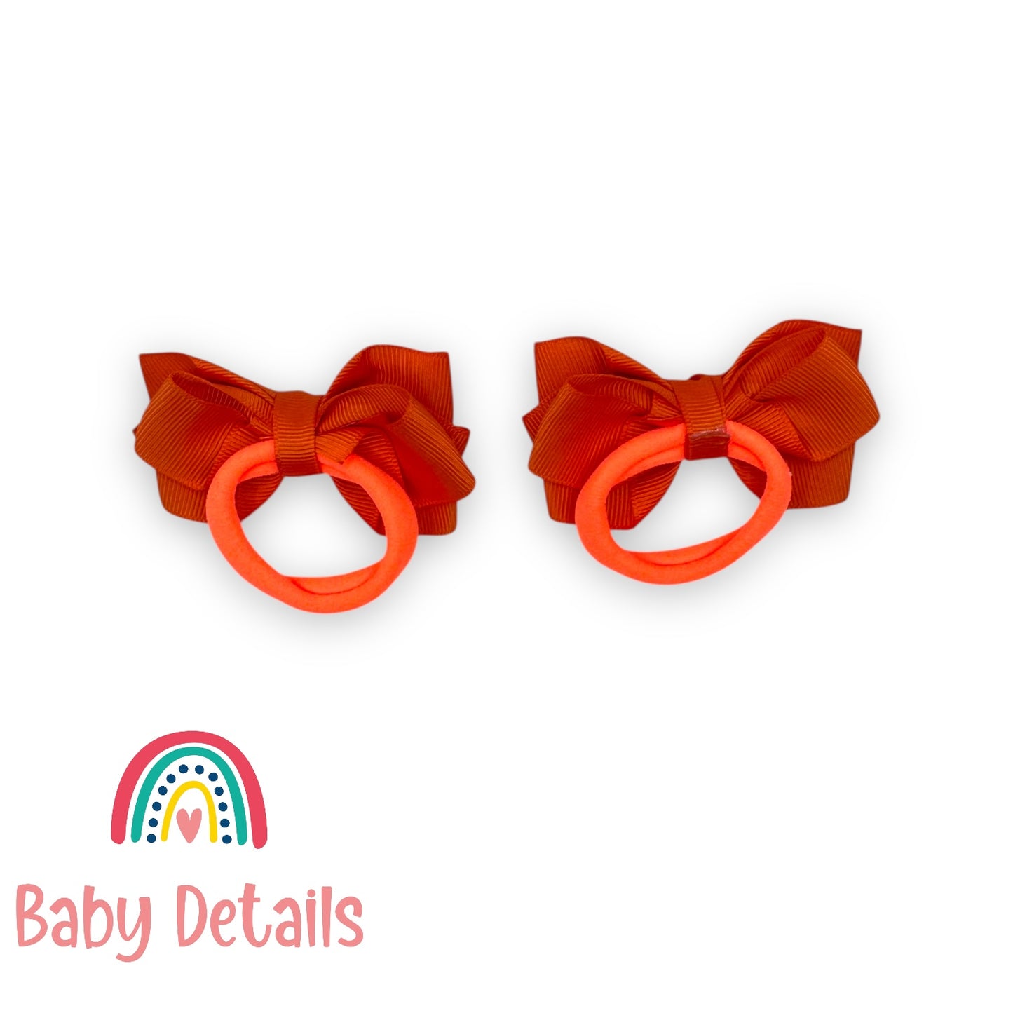 Set of 2 Layers Hair Ties - Orange