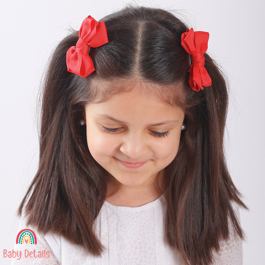 Set of 2 Layers Hair Clip - Red