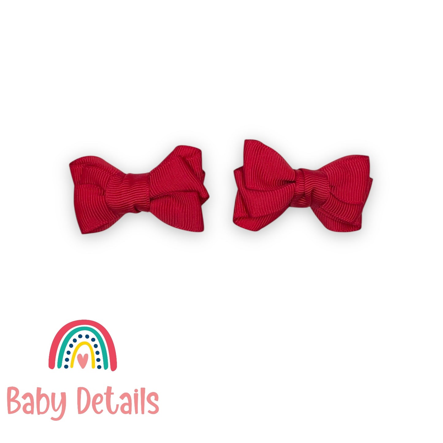 Set of 2 Mini Layers Hair Clips - Red