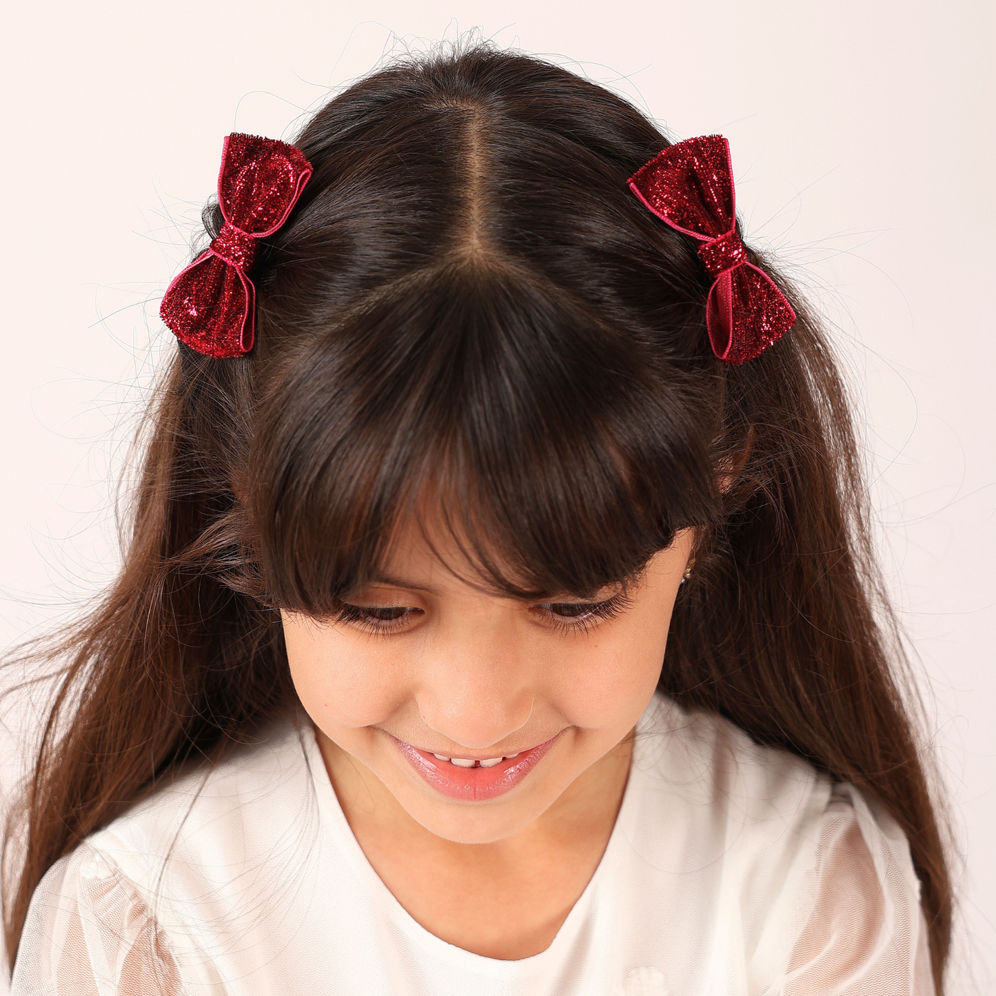 Set of 2 wide Shiny Ribbon - Fuchsia