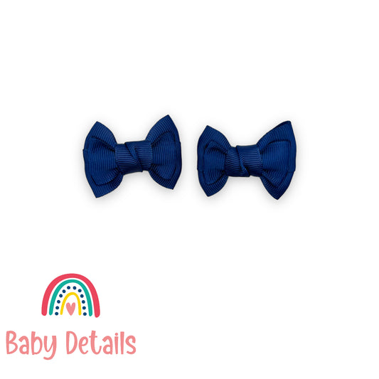 Set of 2 mini classic hair clips - Navy Blue