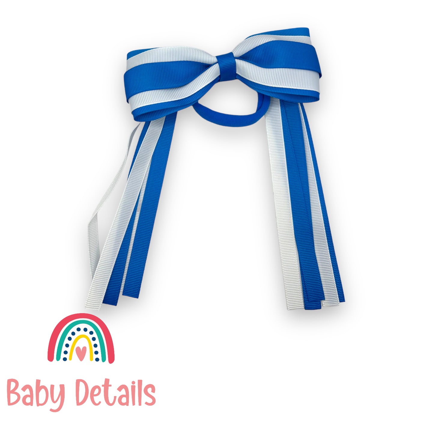 Hair Tie with long ribbons - Blue