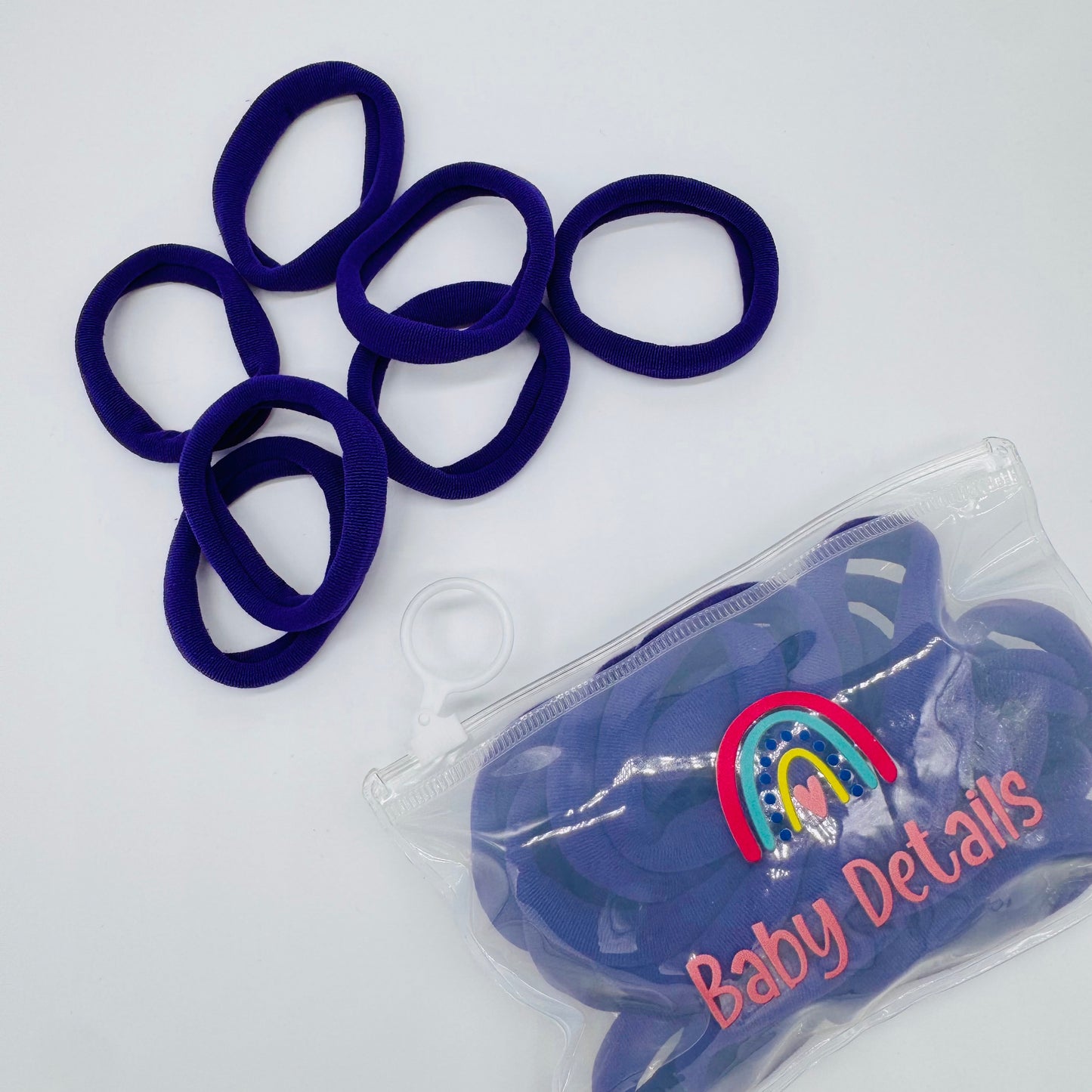 Strong Elastic Hair Ties (20 pcs) - Dark Purple