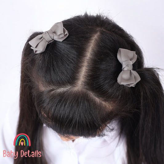 Set of 2 Mini Layers Hair Clips - Dark Grey