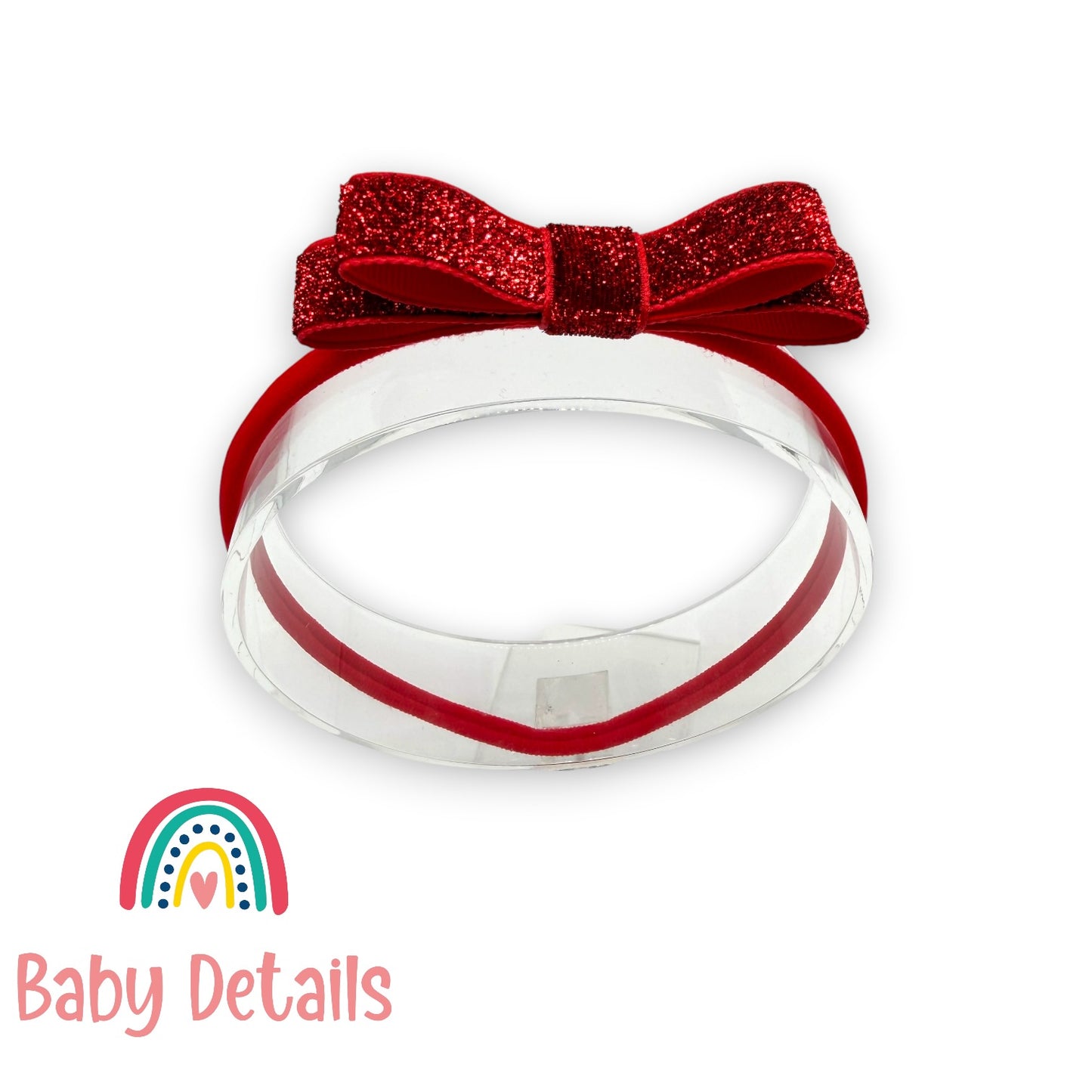 Shiny Ribbon Toddler Headband - Red