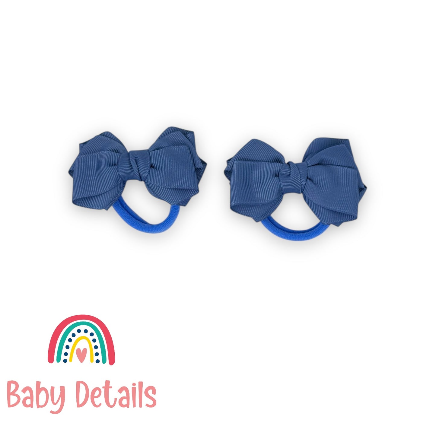 Set of 2 Layers Hair Ties - Blue Grey