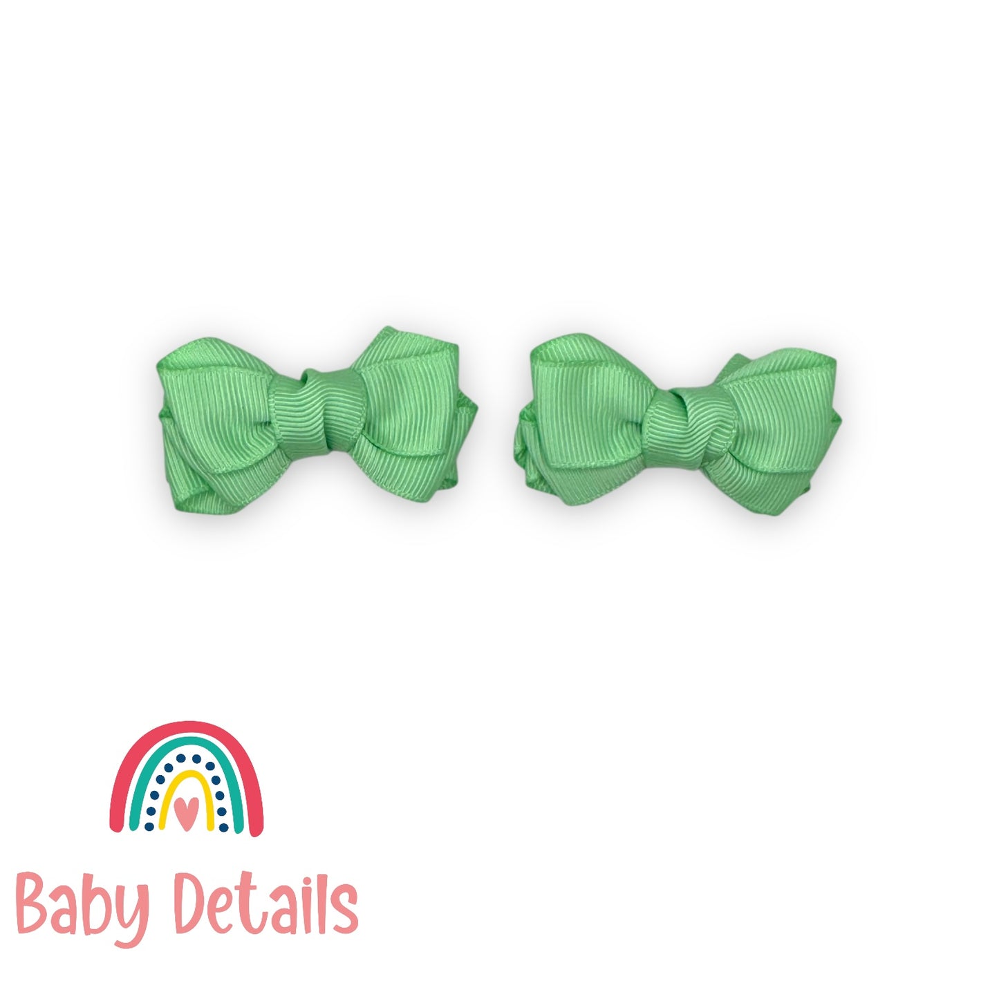 Set of 2 Mini Layers Hair Clips - Bright Green