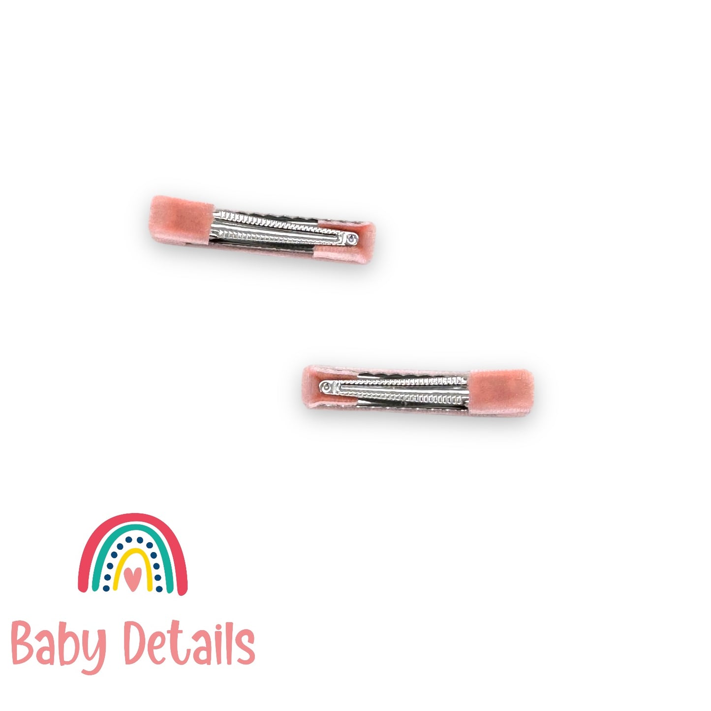 Set of 2 Velvet Hair Clips - Coral