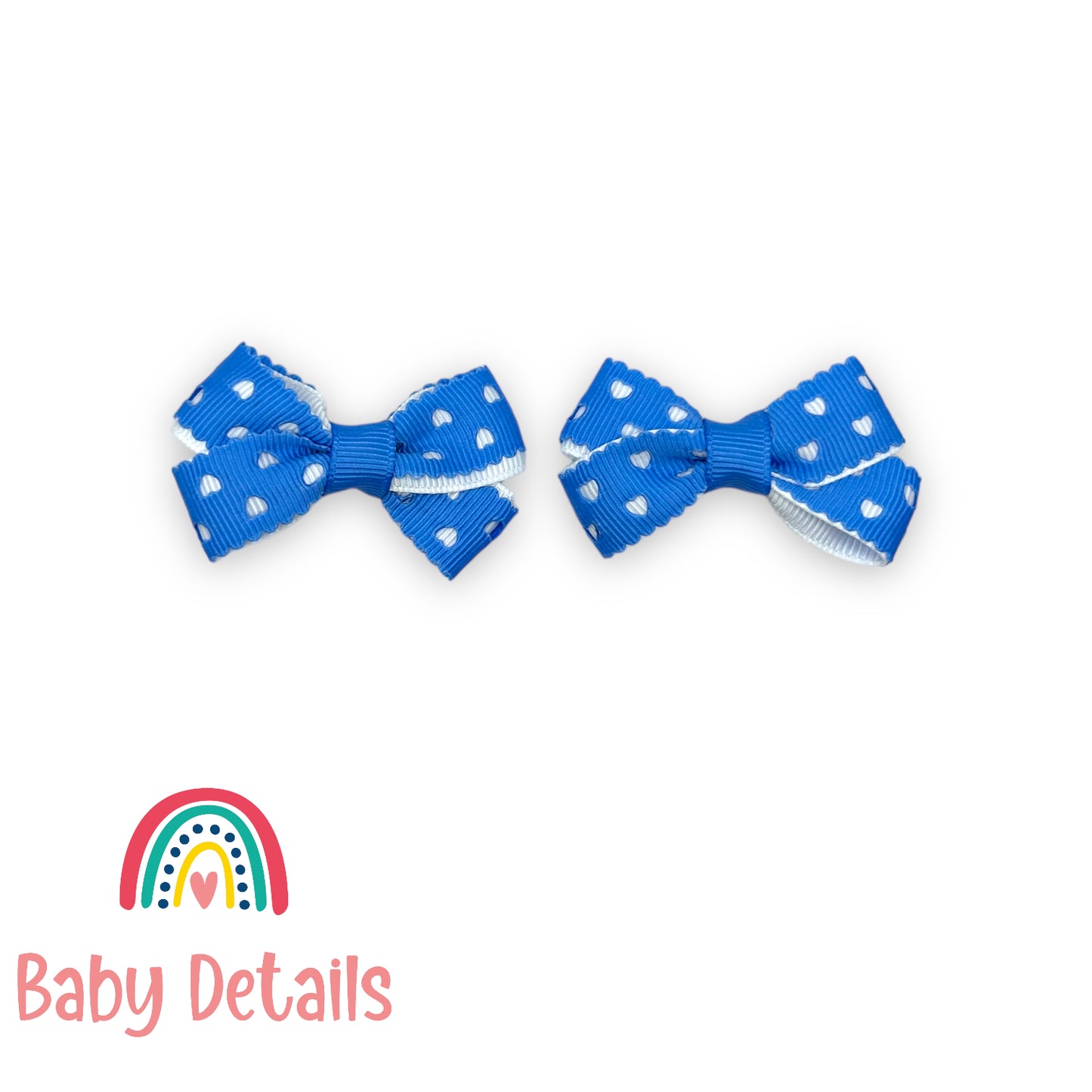 Set of 2 mini hearts hair clips - Sky Blue