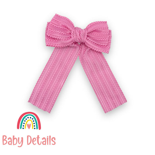 long bow patterned hair clip - Pink