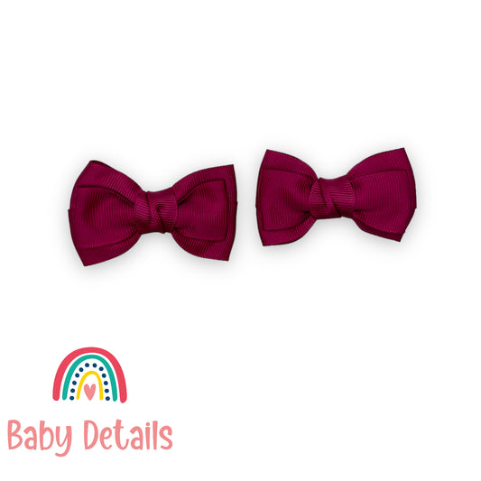 Set of 2 classic hair clips - Maroon