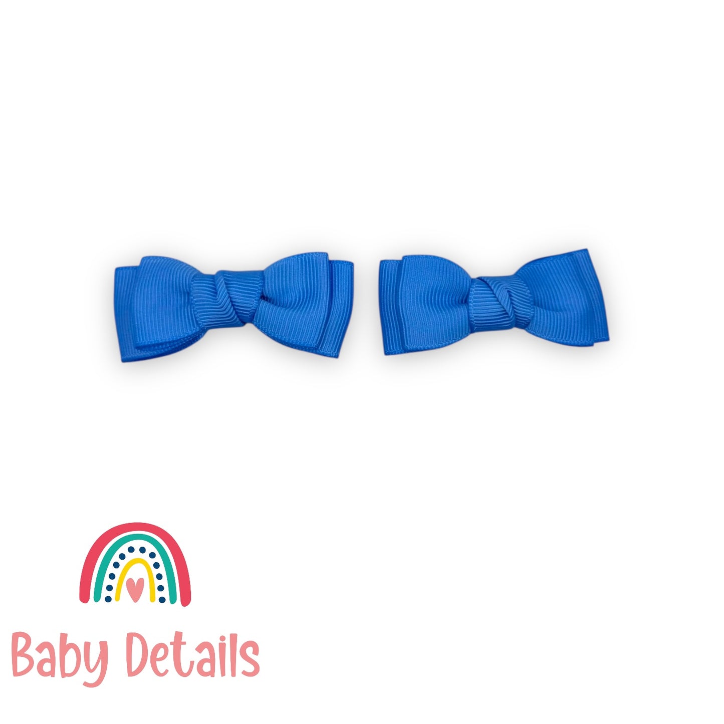 Set of 2 Mini Simple Hair Clips - Sky Blue