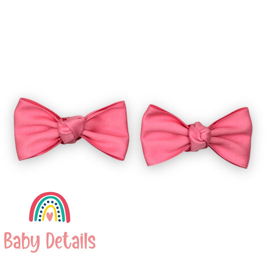 Set of 2 Classic Knot Bows - Rose Pink