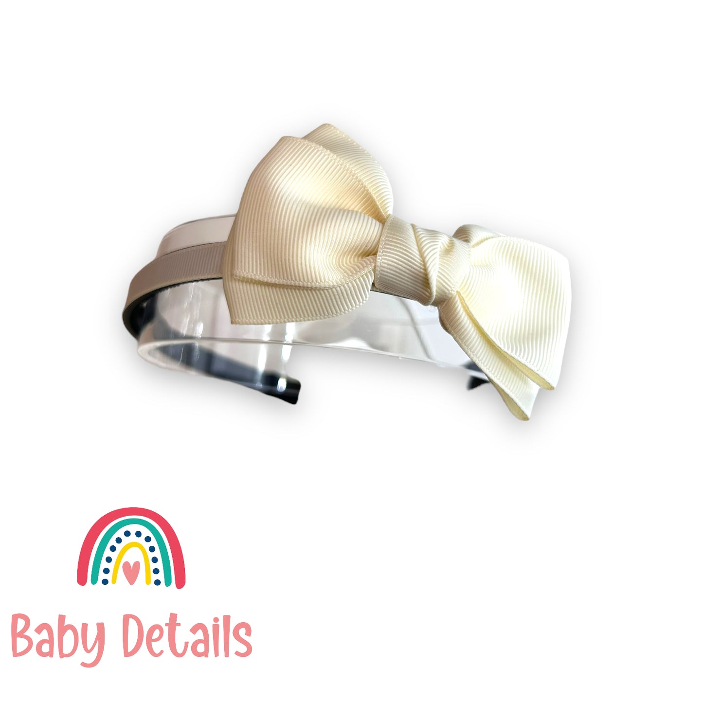 Headband with classic bow - Ivory