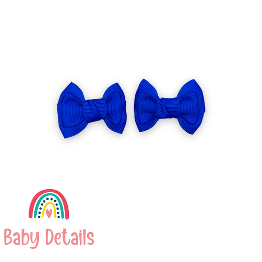 Set of 2 mini classic hair clips - Royal Blue