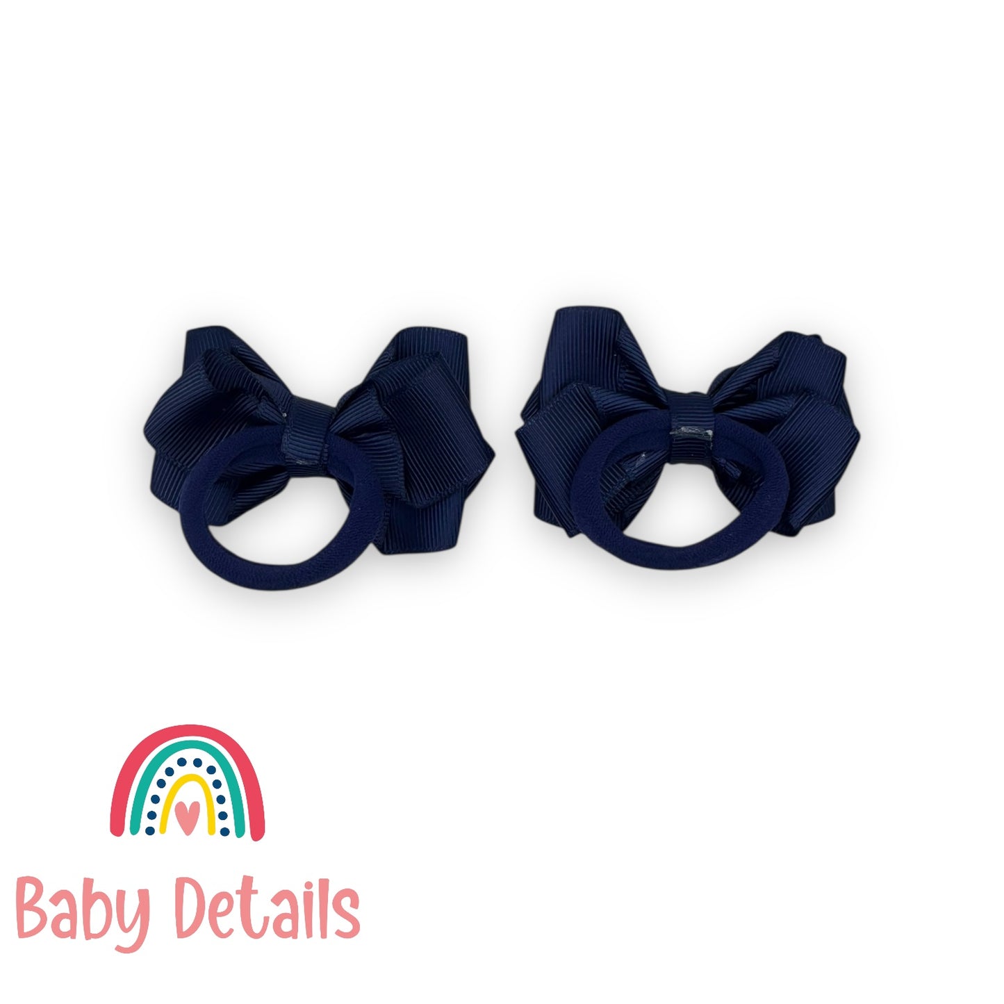 Set of 2 Layers Hair Ties - Navy Blue