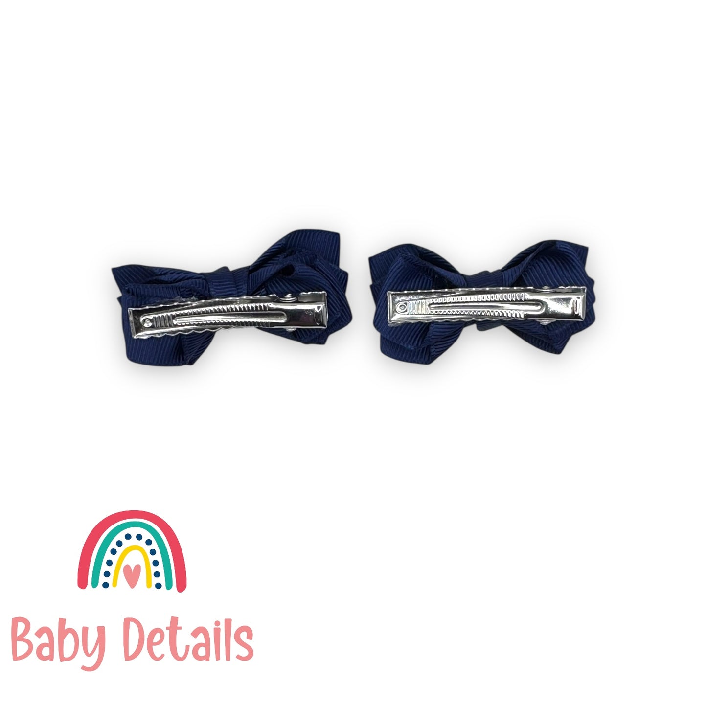 Set of 2 Mini Layers Hair Clips - Navy Blue