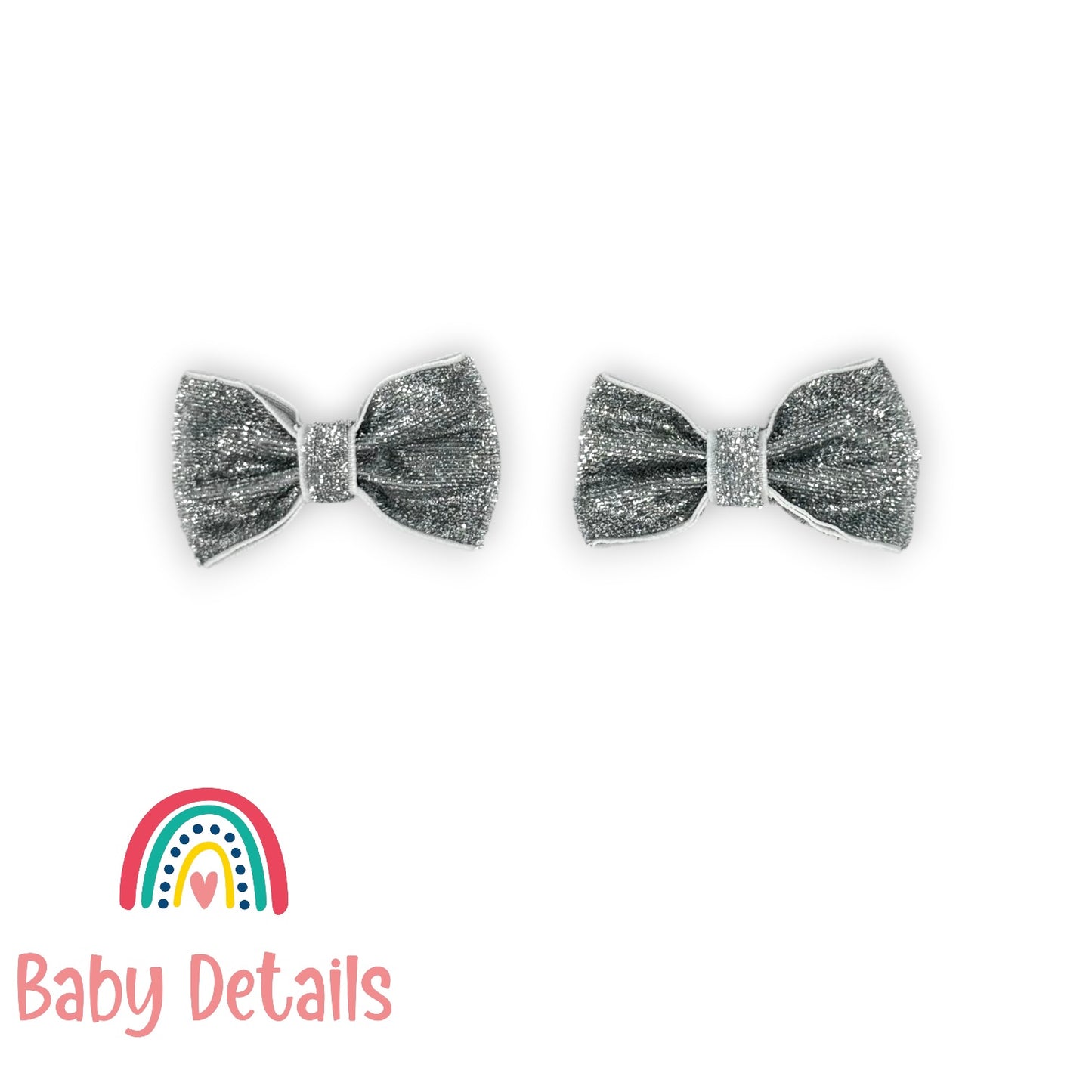 Set of 2 wide Shiny Ribbon - Silver