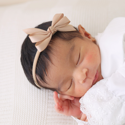Big Bow Headband - Beige