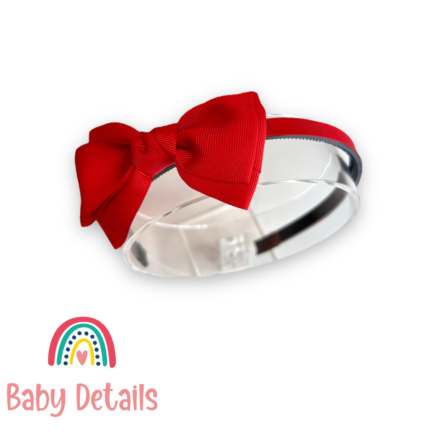 Headband with classic bow - Red