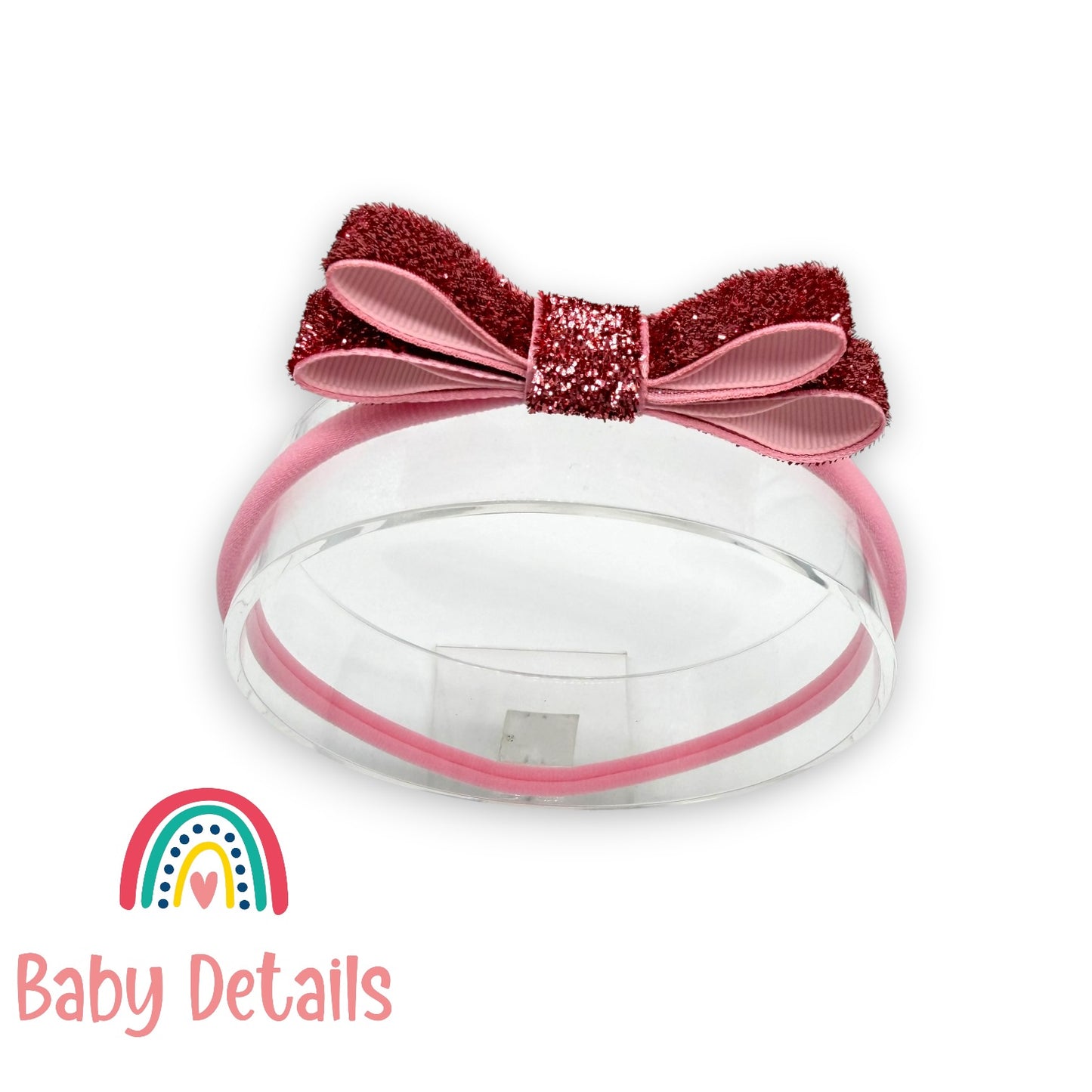 Shiny Ribbon Toddler Headband - Pink