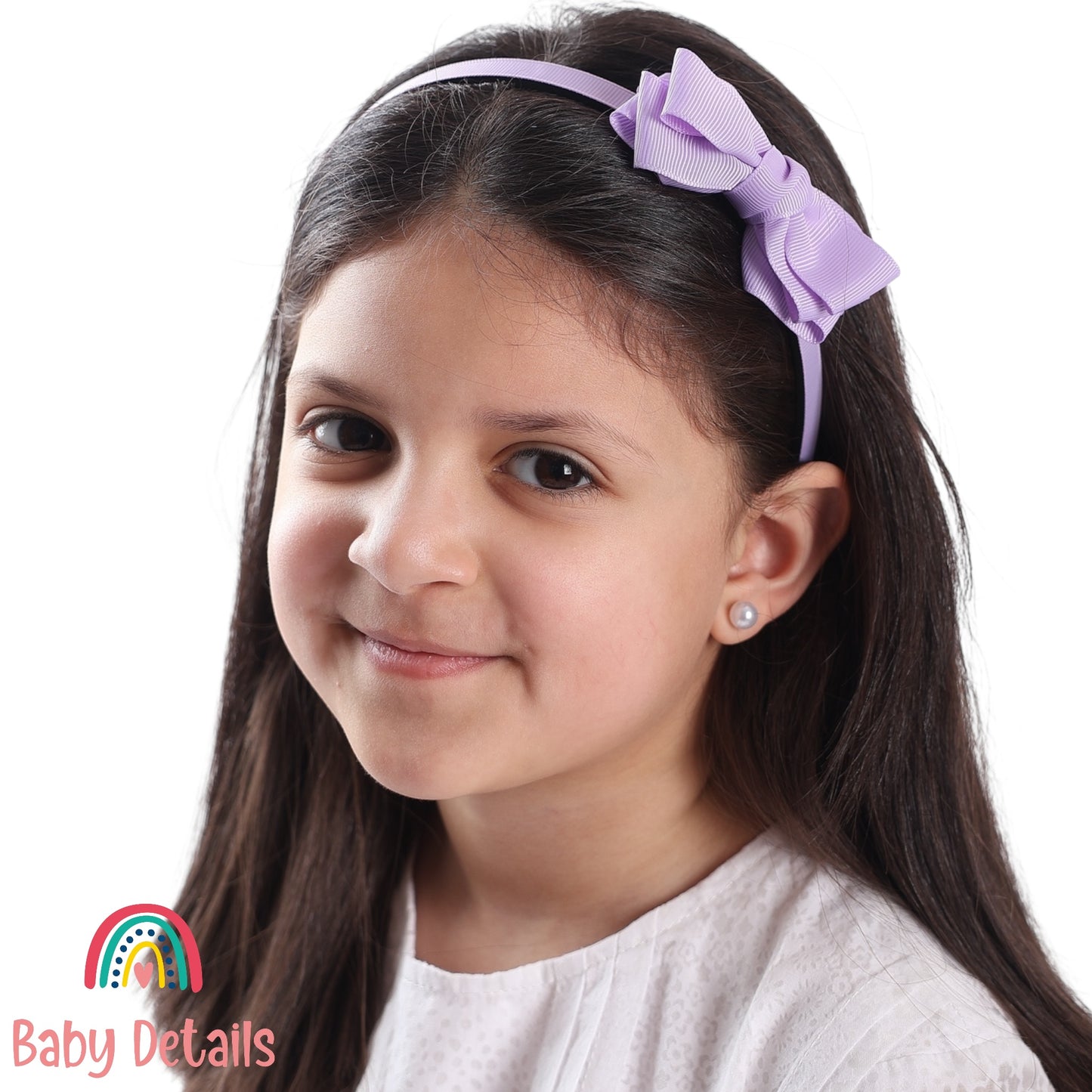 Headband with Layered Bow - Purple