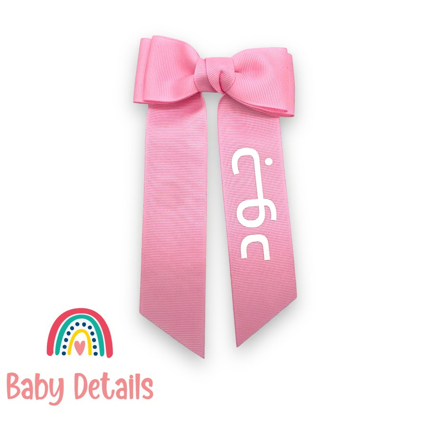 Long Simple Personalized Bow - Light Pink