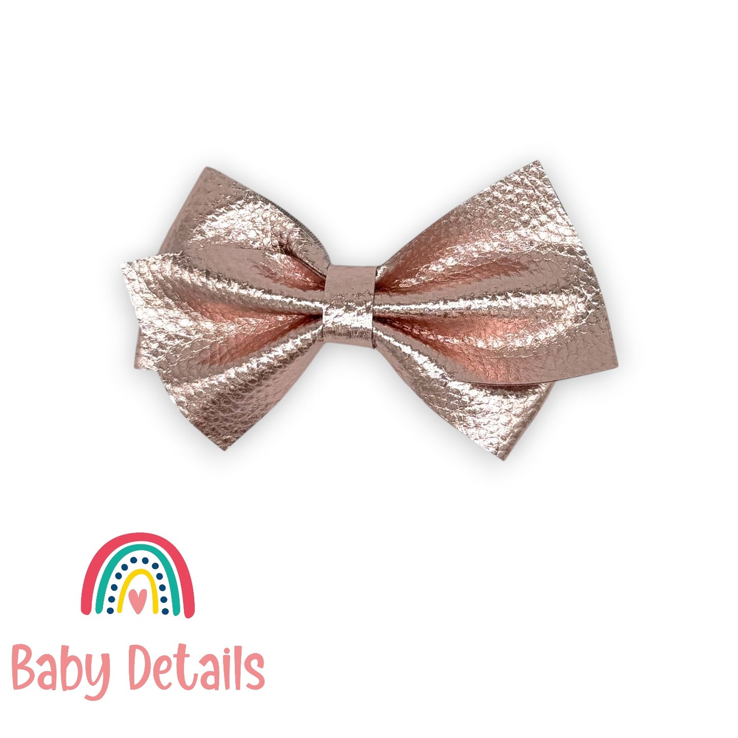 Big Leather Bow - Rose Gold
