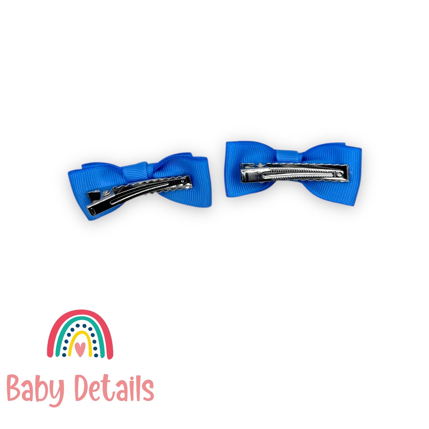 Set of 2 Mini Simple Hair Clips - Sky Blue