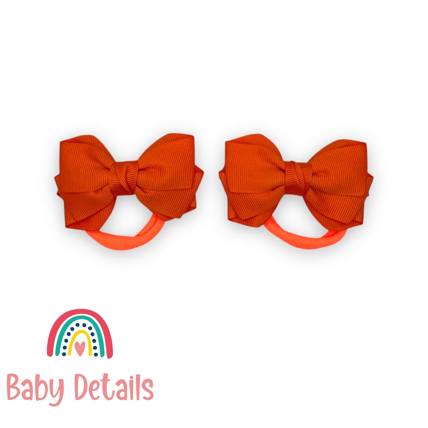 Set of 2 Layers Hair Ties - Orange