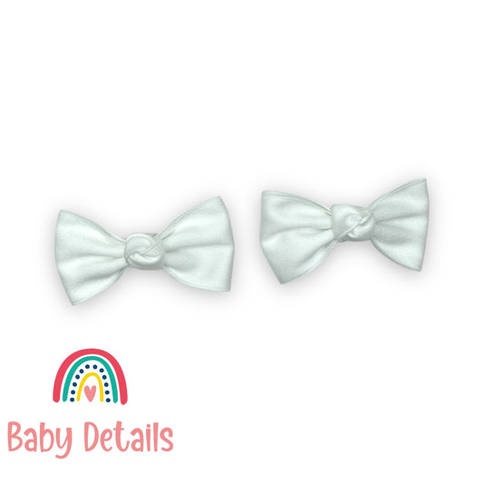 Set of 2 Classic Knot Bows - White