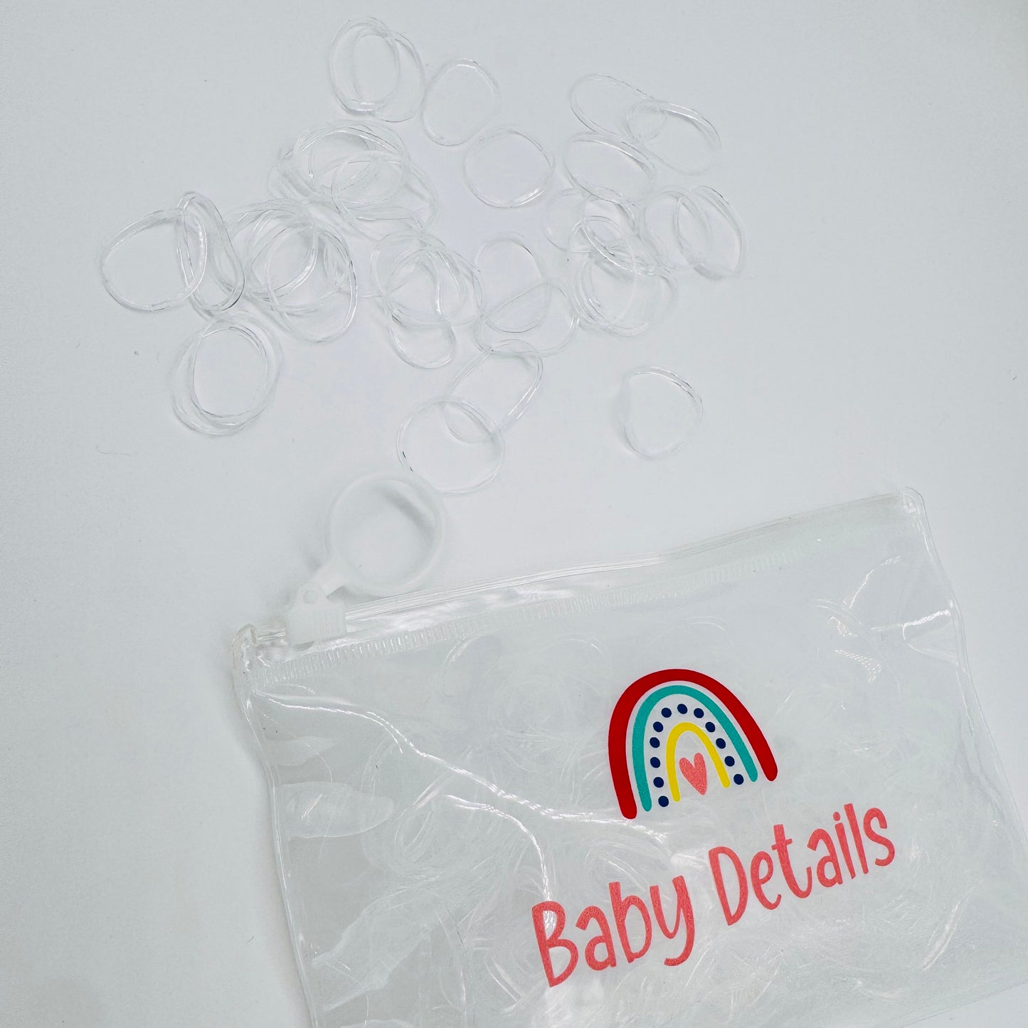 Elastic Nylon Hair Ties (200pcs) - Transparent