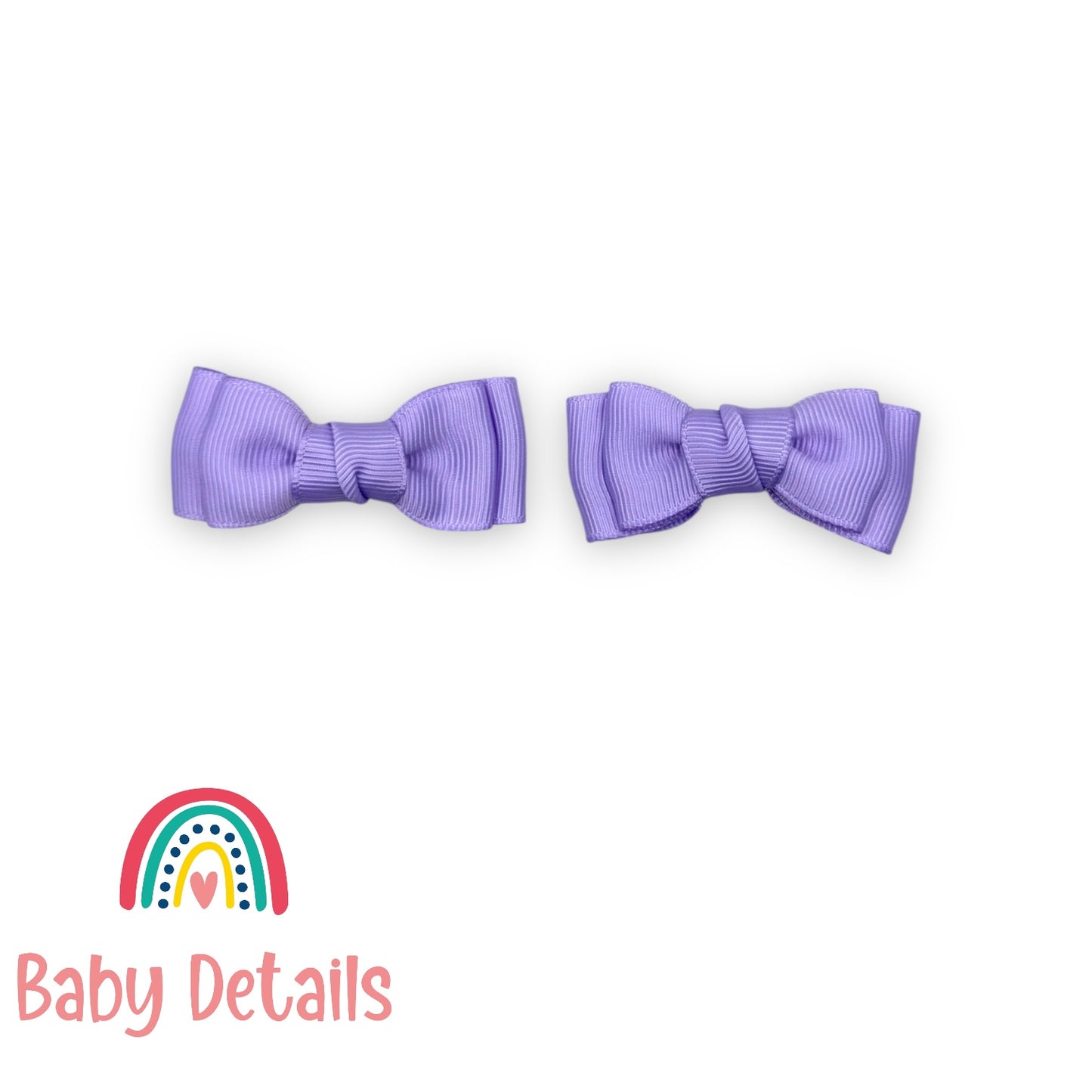 Set of 2 Mini Simple Hair Clips - Purple